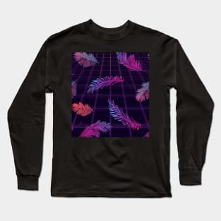 Synthwave Palm Leaves Aesthetic Long Sleeve T-Shirt